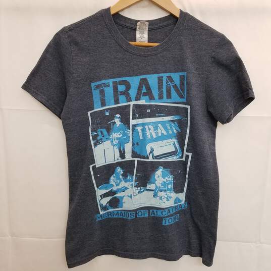 Men's Train 'Mermaids of Alcatraz Tour 2013' Grey Blue T Shirt Size Small image number 1