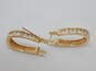 Elegant 14K Yellow Gold Diamond Accent Oblong Hoop Earrings 2.9g image number 3