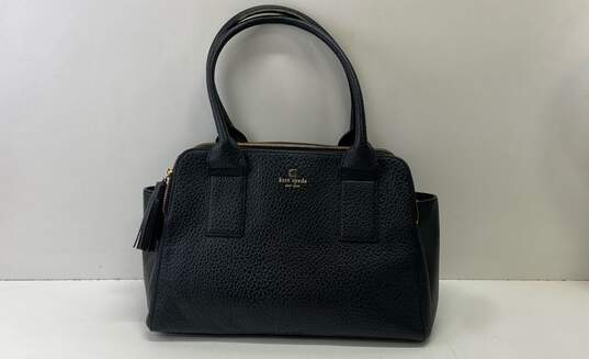 Kate Spade Black Pebbled Leather Double Zip Tote Bag image number 2