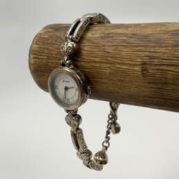 Designer Brighton Silver-Tone Pompeii Quartz Round Dial Analog Wristwatch