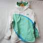 The North Face HyVent White/Blue/Green Hooded Girl's Youth Jacket XL image number 1
