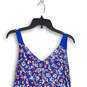 Womens Blue Floral V-Neck Sleeveless Mini Pullover A-Line Dress Size XXS image number 4