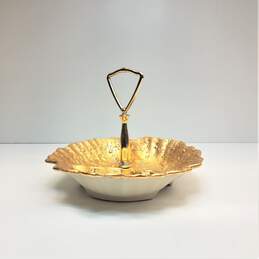 Candy Dish Vintage Weeping Bright Gold 22K Confection  Dish