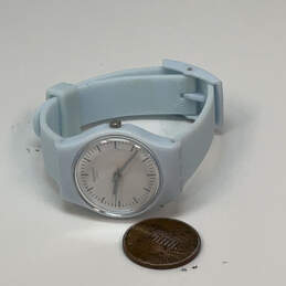 Designer Swatch Swiss Blue Silicone Strap White Dial Analog Wristwatch alternative image