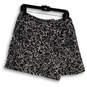 Womens Black White Floral Flat Front Short Wrap Skirt Size 8 image number 1