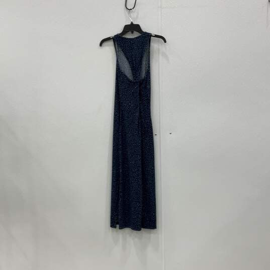 Womens Blue Round Neck Sleeveless Stretch Long Maxi Dress Size Small image number 2