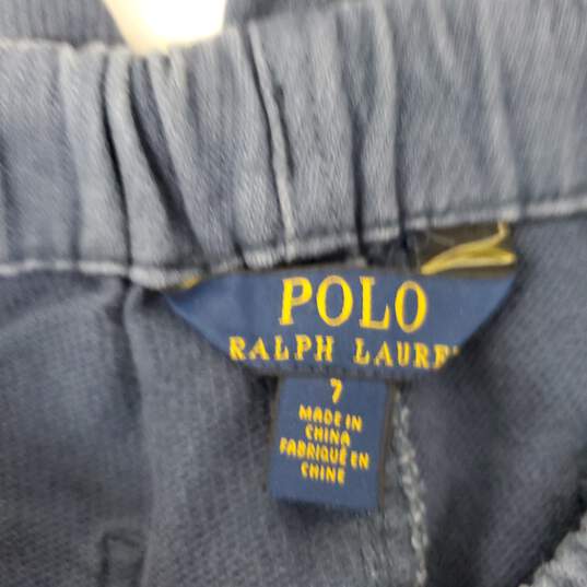 Polo Ralph Lauren Boys Cotton Blue Pants w Drawstring Size 7 image number 4