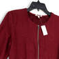 NWT Womens Red Roll Tab Sleeve Drawstring Full-Zip Utility Jacket Size S image number 3