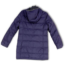 Womens Blue Pockets Long Sleeve Hooded Full-Zip Puffer Jacket Size 6 alternative image
