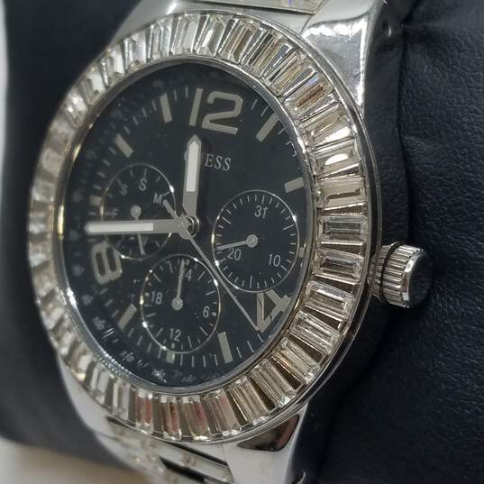 Rare Authentic Guess 38mm Case Crystal Bezel Chronograph Ladies U17511L1 Quartz Watch image number 3