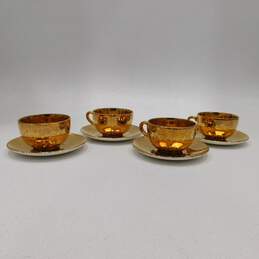 VNTG Sabin Crest-O-Gold Teacups & Saucers Gold Floral Pattern alternative image