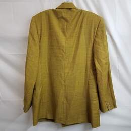 VTG Canali Milano Double Breasted Yellow Plaid Wool Blazer Suit Jacket Size 50 alternative image