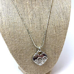 Designer Brighton Silver-Tone Snake Chain Heart Shape Pendant Necklace