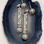 Designer Brighton Silver-Tone Engraved Cylinder Bar Dangle Earrings image number 1