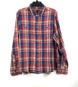 NWT Tailor Vintage Mens Multicolor Plaid Flannel Button-Up Shirt Size L
