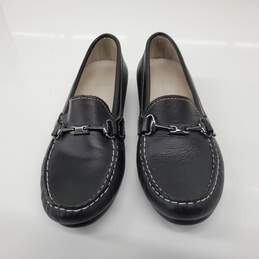 Munro Women's Black Leather Buckle Loafers Size 5.5