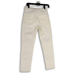 Womens White Denim Stretch Light Wash Pockets Skinny Leg Jeans Size 1/25 alternative image