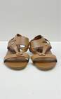 Tod's Leather T Strap Cut Out Slingback Sandals Tan 10 image number 3