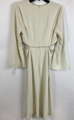 NWT Motf Shein Womens Off White Long Sleeve V-Neck Back Zip Maxi Dress Sz Medium alternative image