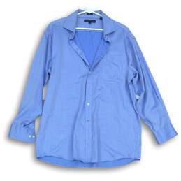Tommy Hilfiger Mens Blue Striped Shirt Size 16.5 32-33