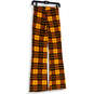 NWT Womens Yellow Orange Plaid Flat Front Pull-On Ankle Pants Size XS image number 2