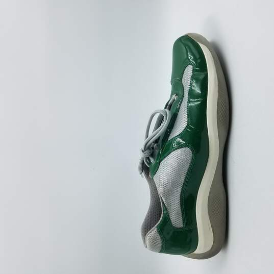 Buy the Prada America's Cup Sneaker Men's Sz 10 Green Patent | GoodwillFinds
