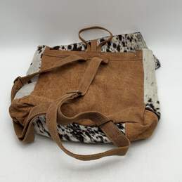 Myra Bag Womens Backpack Adjustable Shoulder Strap Brown White Horse Fur alternative image