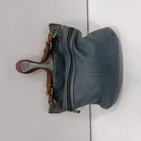 Fossil Explorer Leather Crossbody in Blue