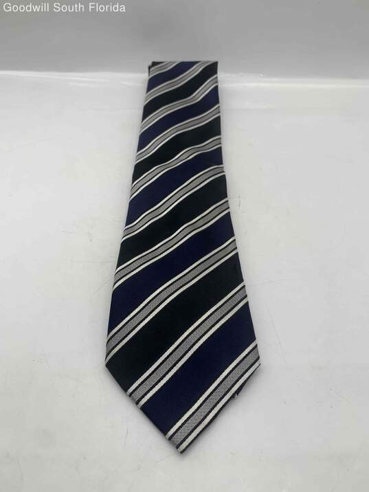 Donald J. Trump Mens Blue Black Multi Striped Tie image number 1