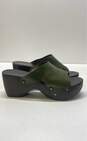 Robert Clergerie Leather Platform Mule Sandals Olive Green 10 image number 1