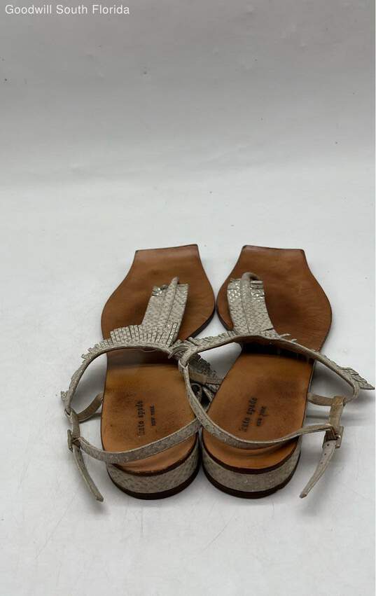 Kate Spade New York Womens Gray Open Toe Buckle T Strap Sandals Size 9.5 image number 4