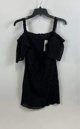 NWT White House Black Market Womens Black Lace Cold Shoulder Shift Dress Size 10