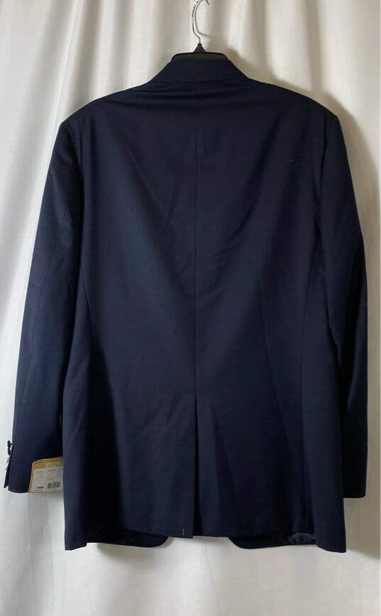 NWT Michael Kors Mens Navy Blue Notch Lapel Two-Button Sport Coat Size 42 image number 2