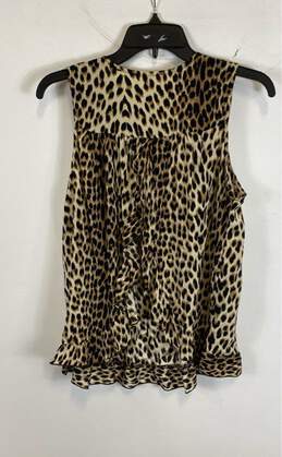 Alisha Levine Womens Multicolor Leopard Print Silk Sleeveless Tank Top Size L alternative image