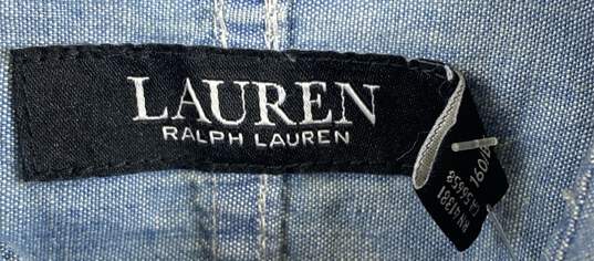 Lauren Ralph Lauren Womens Blue Denim Layered Long Sleeve Button-Up Shirt Sz PS image number 3