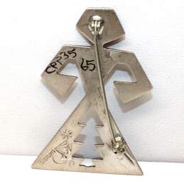 Artisan Signed Sterling Silver Human Form Brooch alternative image