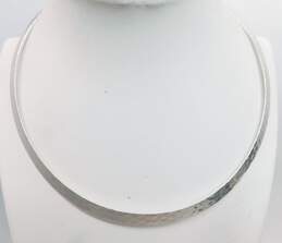 PZ Or Paz Israel 925 Modernist Hammered Collar Necklace 17.4g
