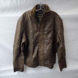 Sporty's Pilot Shop Brown Leather Bomber Jacket Size XL