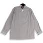 NWT Toobaa Executive Mens Gray Striped Long Sleeve Pullover Kurta Shirt Size XL image number 2