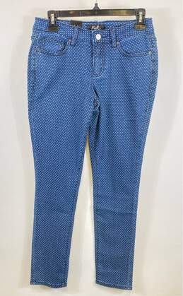 NWT Earl Jean Womens Blue White Polka Dot 5 Pocket Design Skinny Jeans Size 6
