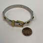 Designer Michael Kors Two-Tone Hinged Buckle Round Shape Bangle Bracelet image number 3