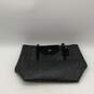 Coach Womens Black Leather Logo Charm Zipper Double Handle Tote Bag Purse image number 1