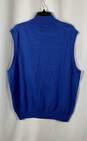NWT Peter Millar Mens Blue Sleeveless Mock Neck 1/4 Zip Sweater Vest Size XXL image number 2