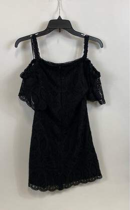 NWT White House Black Market Womens Black Lace Cold Shoulder Shift Dress Size 10 alternative image