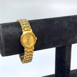 Designer Seiko Gold-Tone Chain Strap Round Analog Dial Quartz Wristwatch