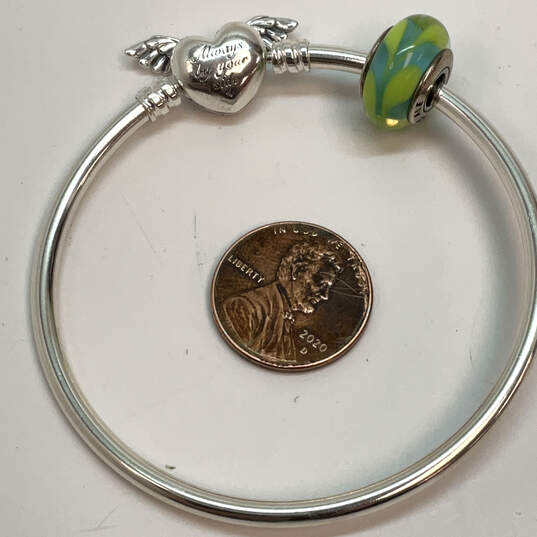 Designer Pandora S925 ALE Sterling Silver Barrel Clasp Heart Charm Bracelet image number 3