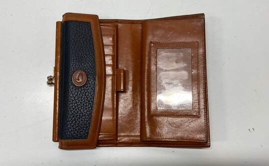 Vintage Dooney & Bourke Leather Top Zip Shoulder Satchel Bag image number 7
