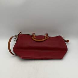 Dooney & Bourke Womens Red Leather Adjustable Strap Zipper Satchel Bag Purse alternative image