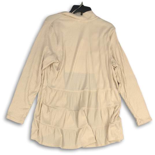 NWT Lauren Conrad Womens Tan Long Sleeve Open Front Cardigan Sweater Size XXL image number 2