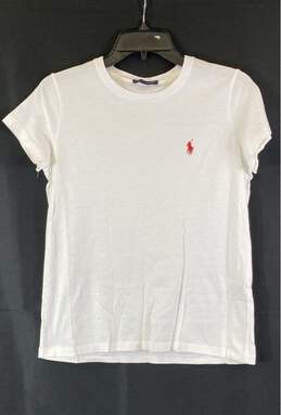 Ralph Lauren Womens White Crew Neck Short Sleeve Pullover T-Shirt Size Small
